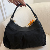 Black Gucci D-Ring Abbey Large Shoulder Bag