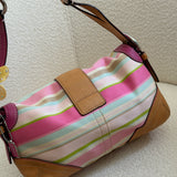 Rare Coach Striped Double Pocket Soho Bag