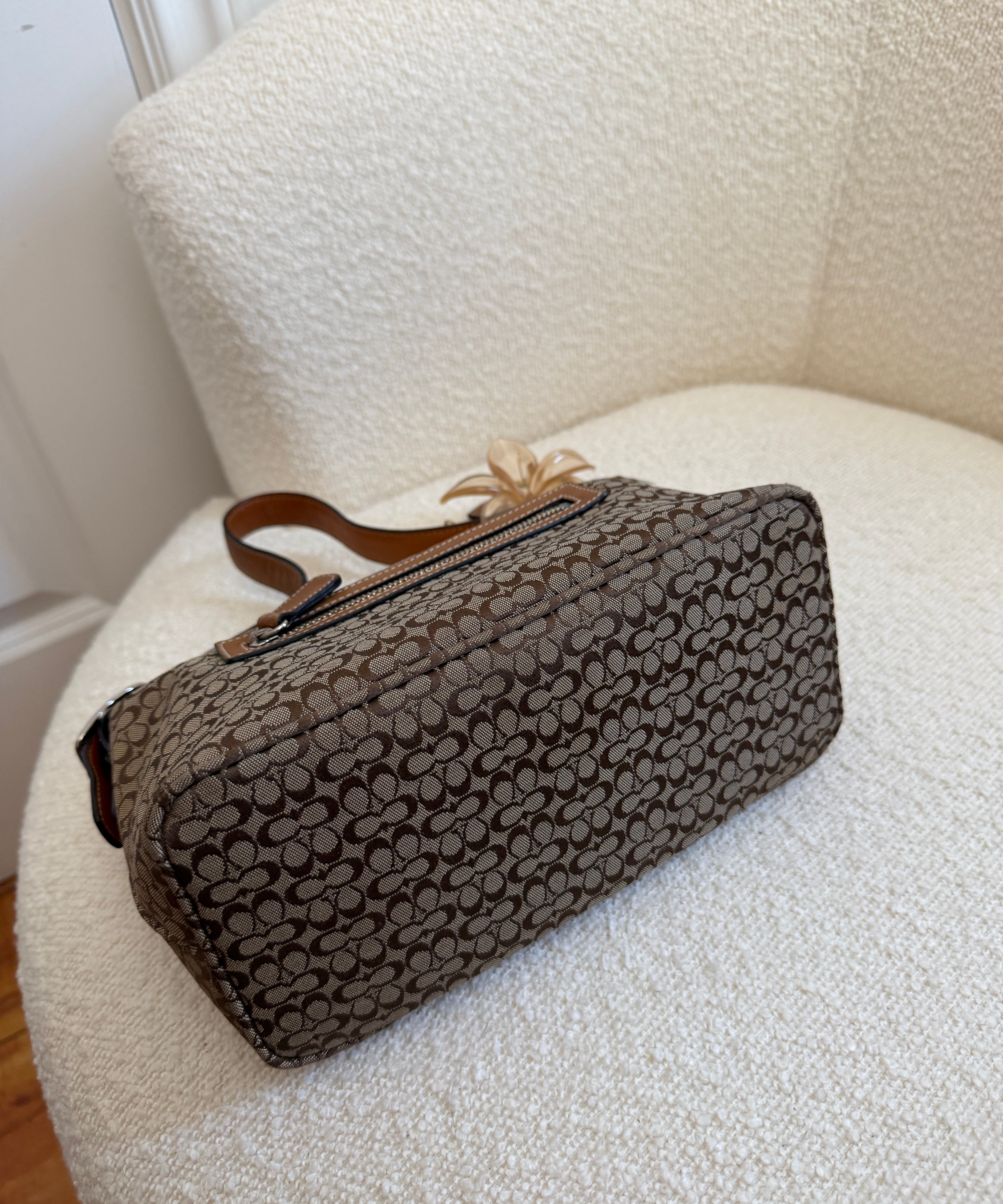 Coach Signature British Tan Demi Shoulder Bag