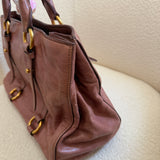 Miu Miu Mauve Pink Vitello Shine Leather Tote Bag