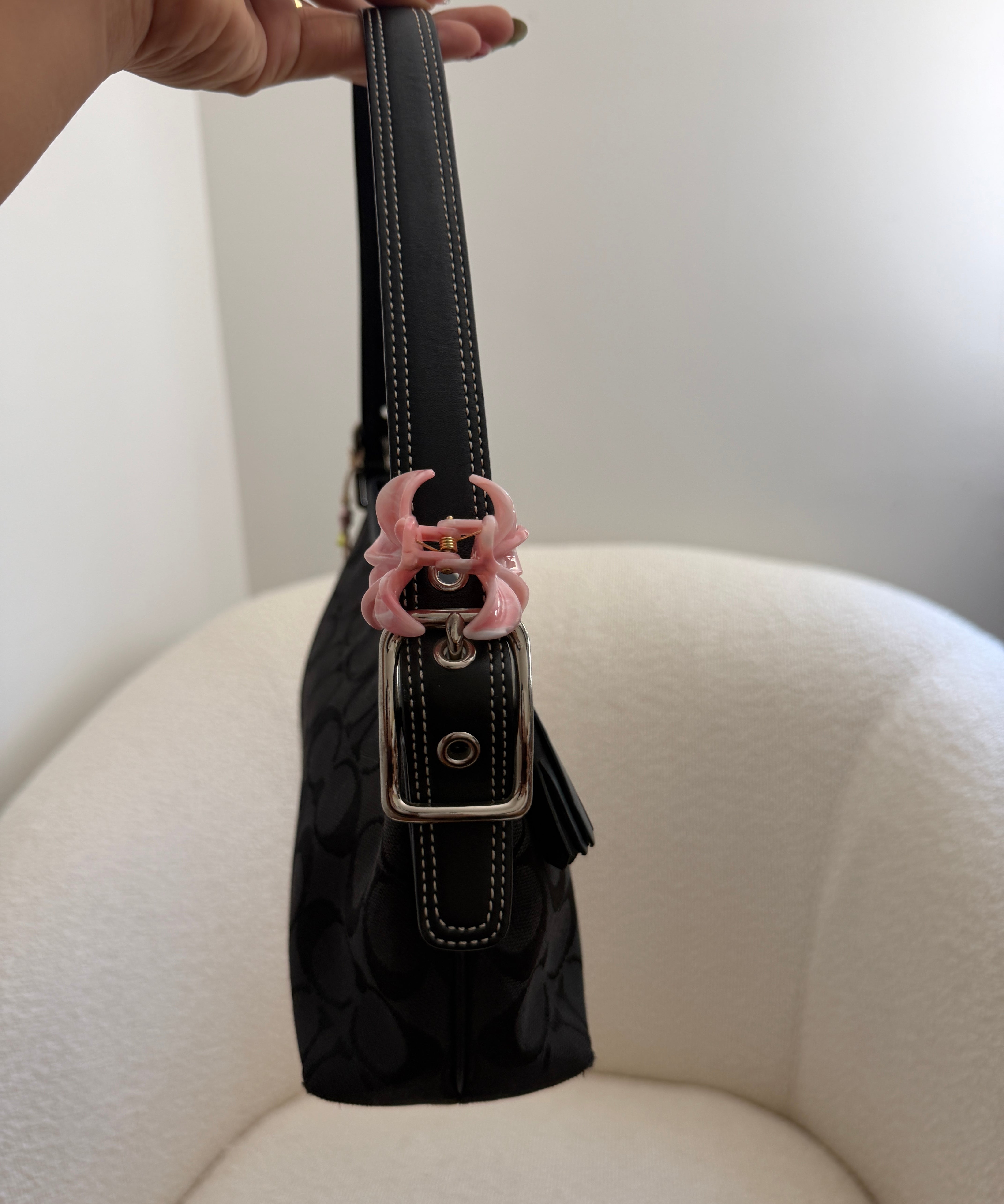 Coach Black Signature East West Baguette