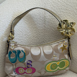 Coach Beige Signature Poppy Shoulder Bag