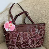 Coach Maroon Signature Tote Bag