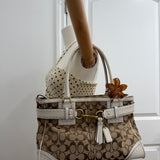 Coach White Canvas Hamptons Carry-All Bag