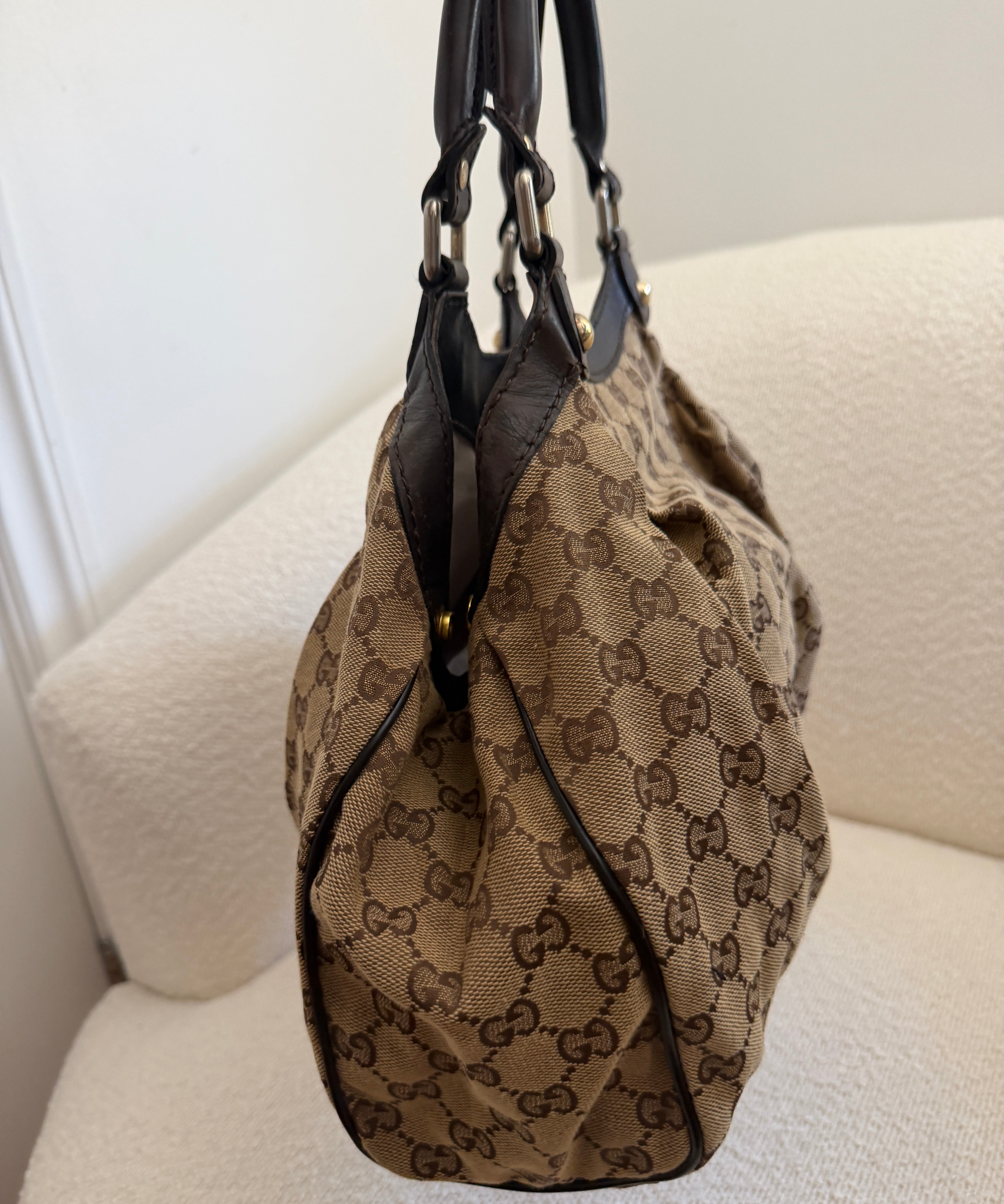 Brown Gucci GG Sukey Tote Bag