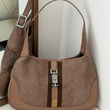 Taupe Suede Gucci Jackie Shoulder Bag