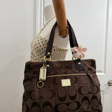 Coach Brown Poppy Tote Bag