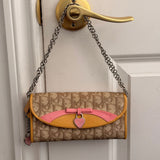 White Dior Romantique Wallet on Chain Bag