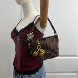 Chocolate Brown Canvas Small Carly Bag