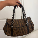 Brown Dior Romantique Trotter Hand Bag