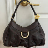 Brown Leather Gucci Mini D-Ring Shoulder Bag