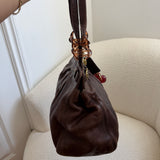 Brown Leather Coach Garnett Turnlock Bag
