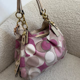 Coach Pink Optic Print Maggie Bag