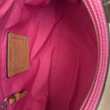 Coach Pink Stripe Signature Boston Bag