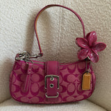 Coach Hot Pink Canvas Demi Hamptons Buckle Bag