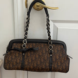 Chocolate Brown Dior Romantique Trotter Shoulder Bag