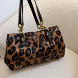 Coach Satin Leopard Tote Carry-All