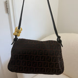 Fendi FF Brown Mini Mamma Baguette Shoulder Bag
