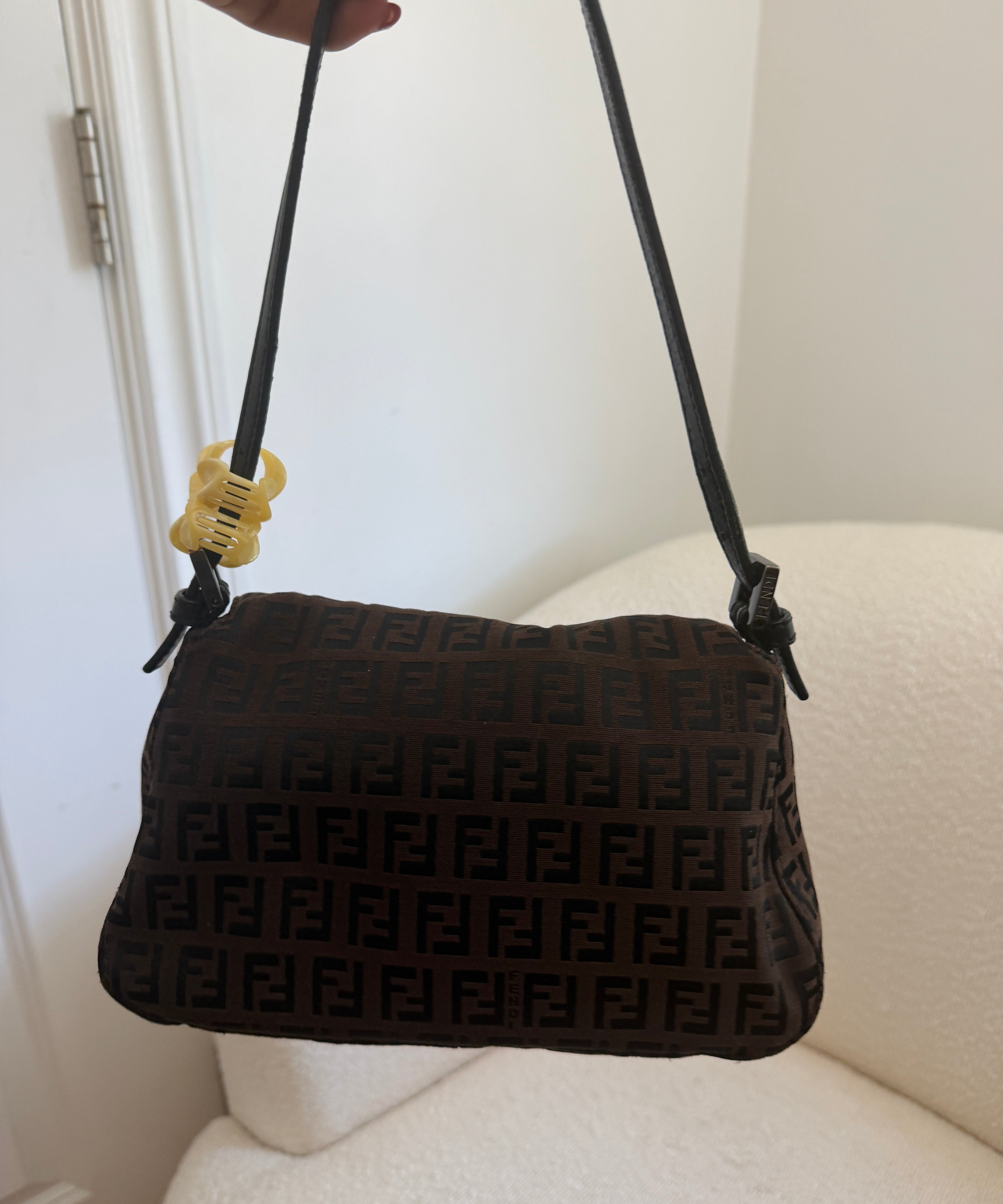 Fendi FF Brown Mini Mamma Baguette Shoulder Bag