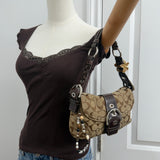 Coach Brown Canvas Mini Braided Soho Bag