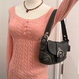 Black Leather Mini Soho Bag