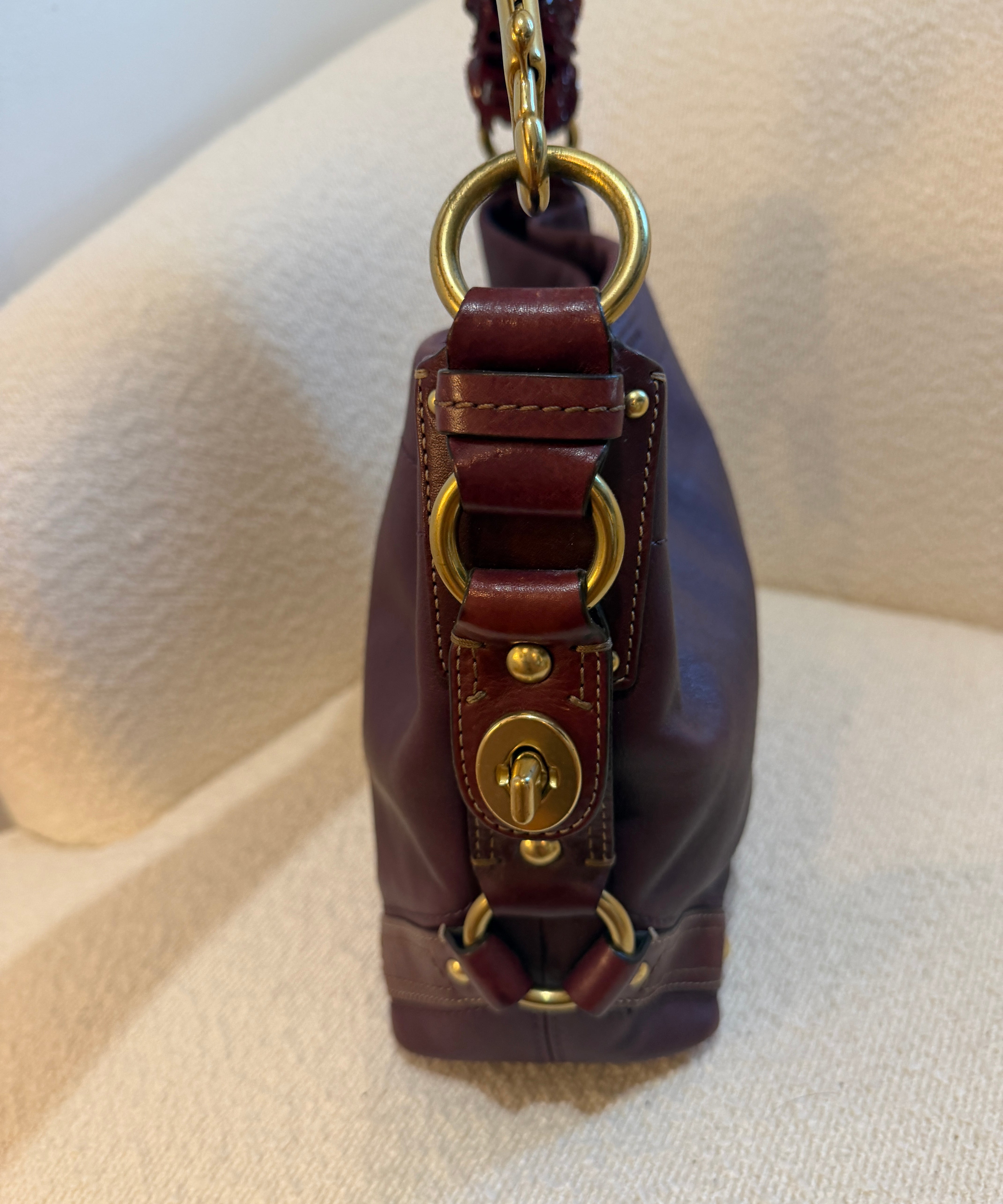 Coach Purple Leather Medium Carly Bag