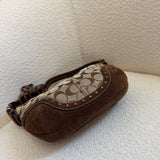 Rare Coach Signature Brown Studded Mini Hobo Bag