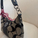 Coach Black Stripe Mini Signature Shoulder Bag