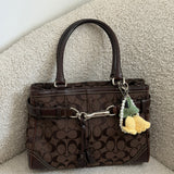 Coach Brown Canvas Hamptons Carry-All Bag