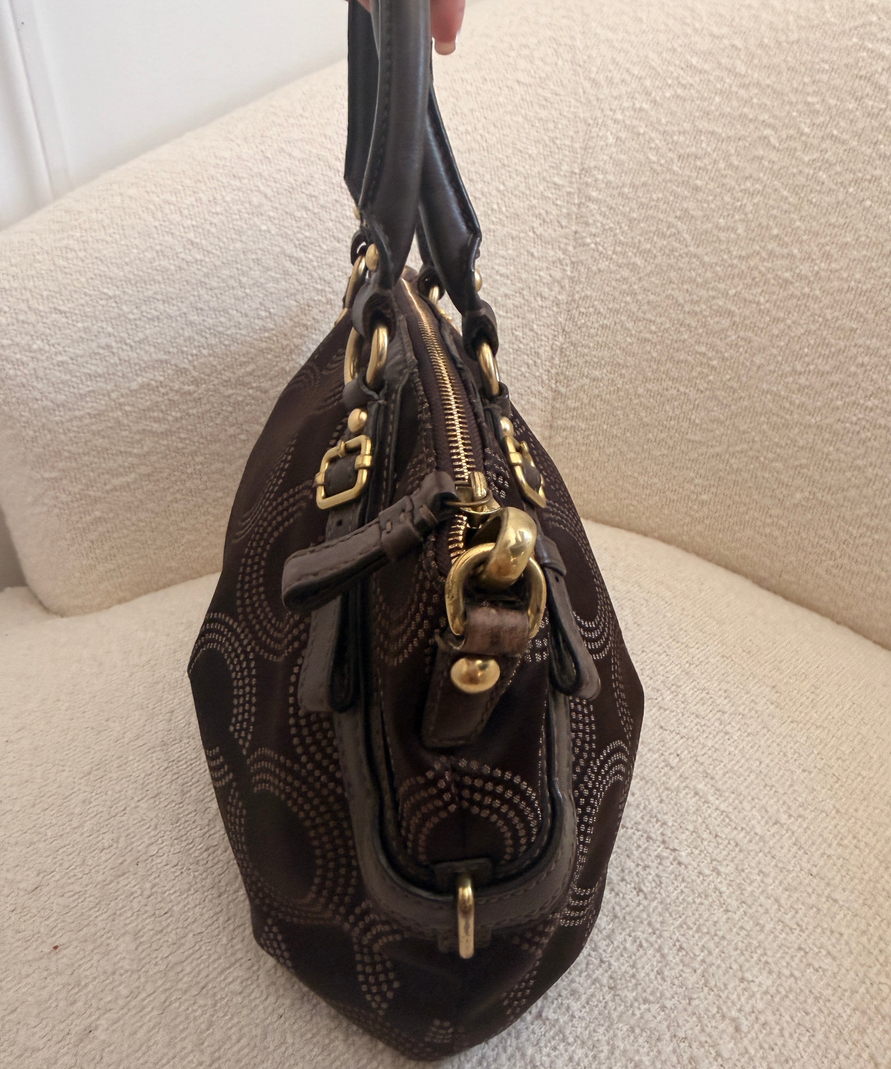 Brown Coach Signature Sabrina Madison Bag