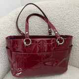Coach Burgundy Patent Leather Tote Bag