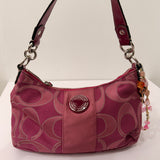 Coach Pink Stripe Mini Signature Shoulder Bag