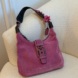 Coach Pink Suede Hamptons Hobo Bag