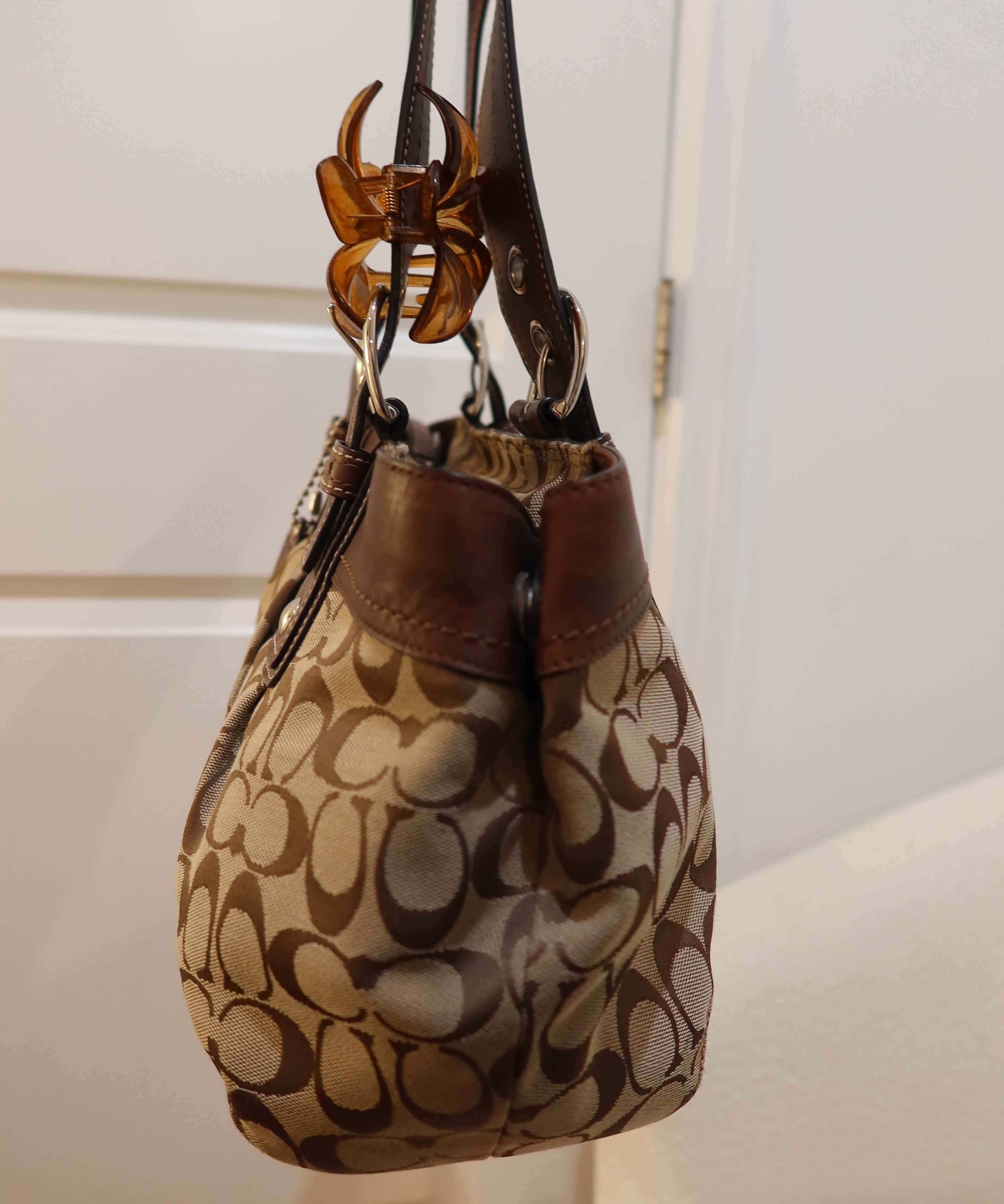 Coach Brown Pleated Soho Tote Bag
