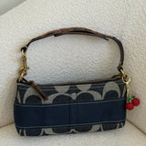 Coach Denim Stripe Monogram Mini Carly Bag