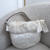 White Coach Bunny Fur Hobo Bag
