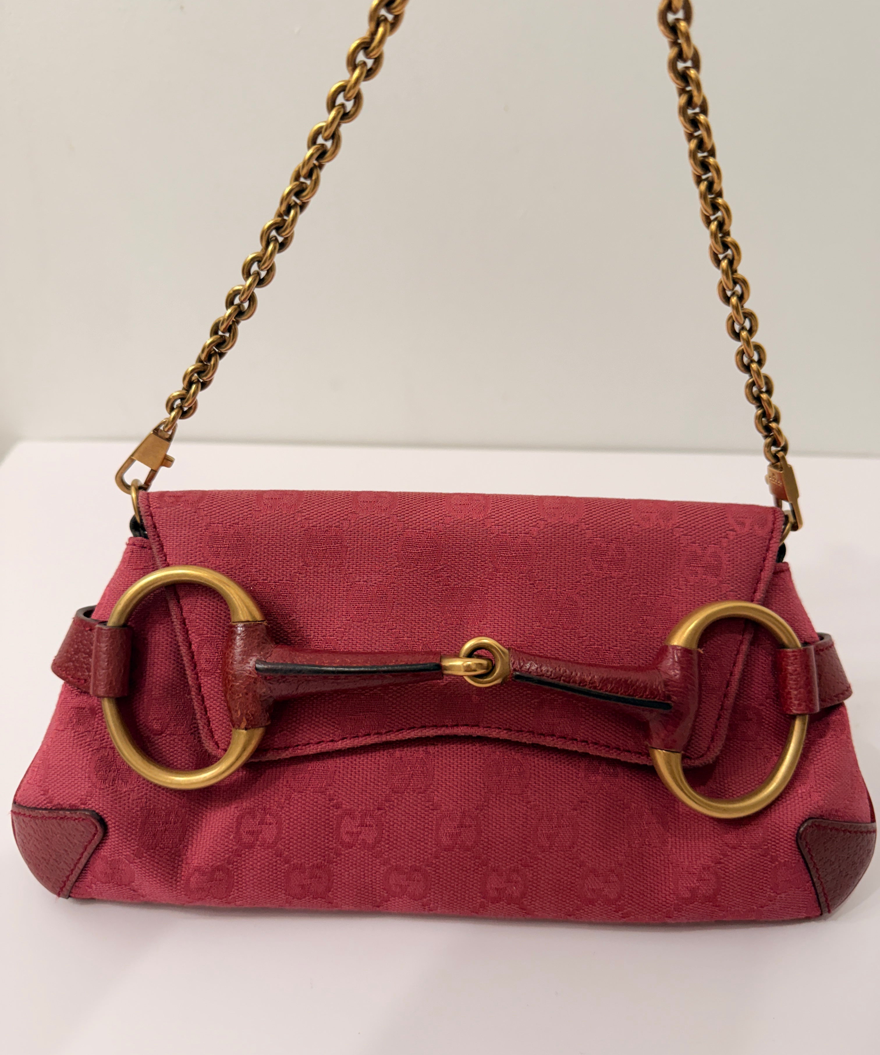 Pink Gucci Horsebit Chain Bag
