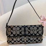 Grey Signature Hamptons Clip Shoulder Bag