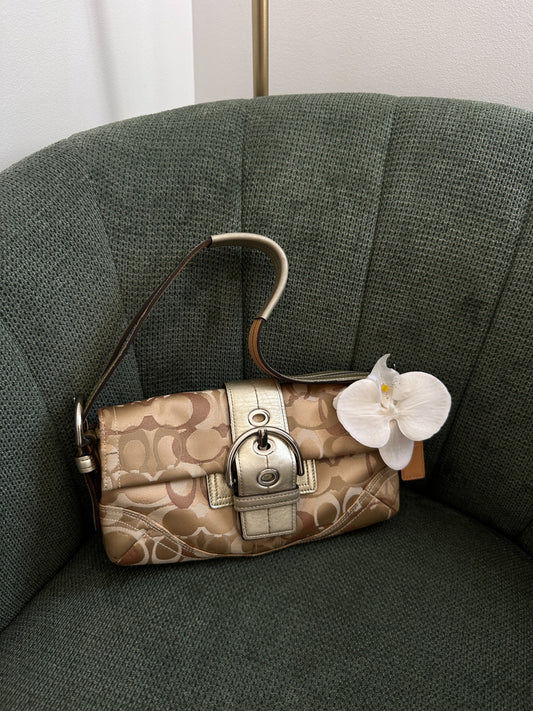 Coach Beige Optic Soho Baguette