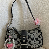 Coach Grey Canvas Demi Hamptons Buckle Bag
