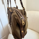 Olive Green Prada Tessuto Nylon Shoulder Bag
