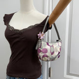 Purple Optic Coach Signature Mini Bag