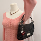 Coach Black Signature Poppy Shoulder Bag