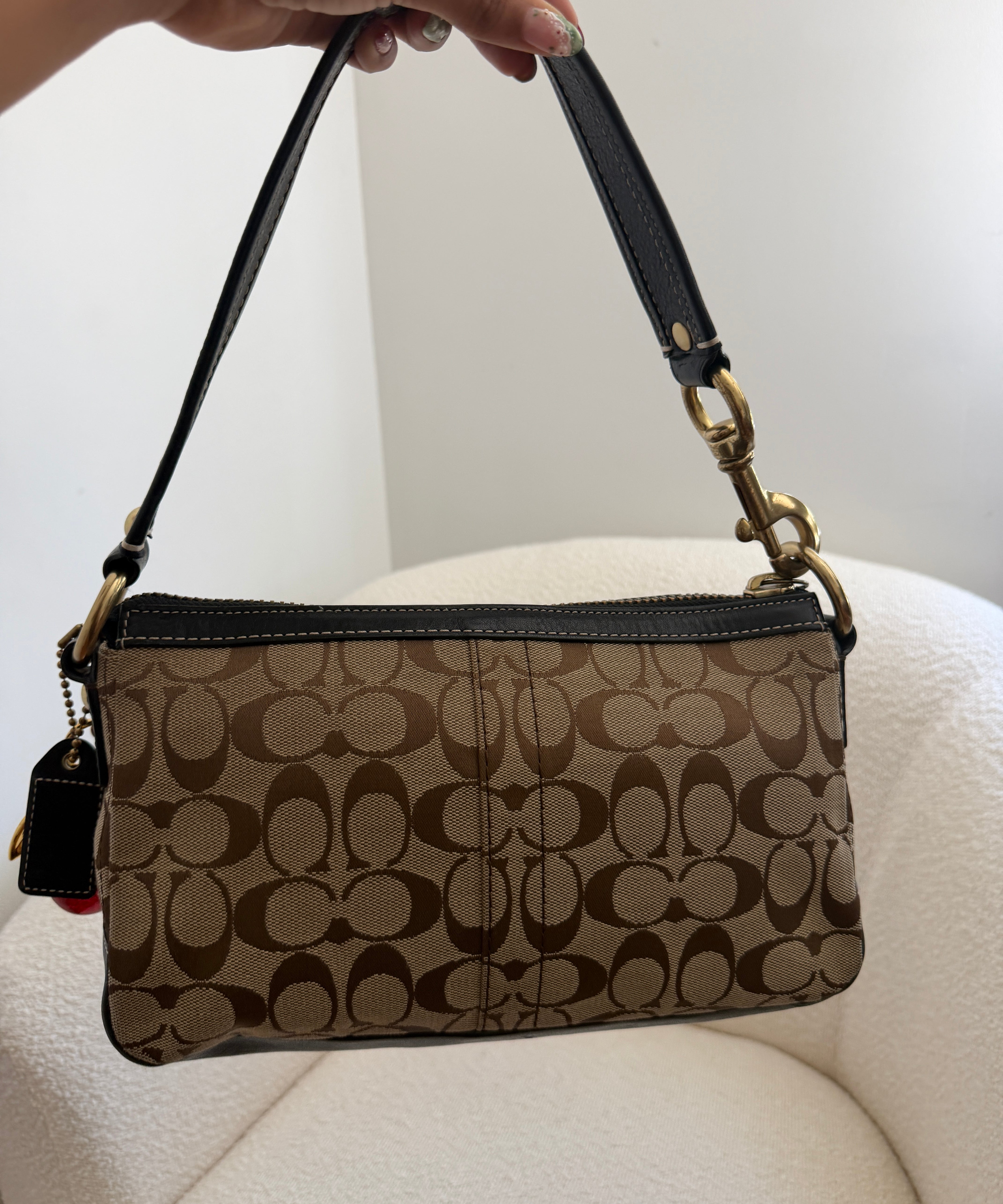 Coach Brown Signature Legacy Turnlock Bag
