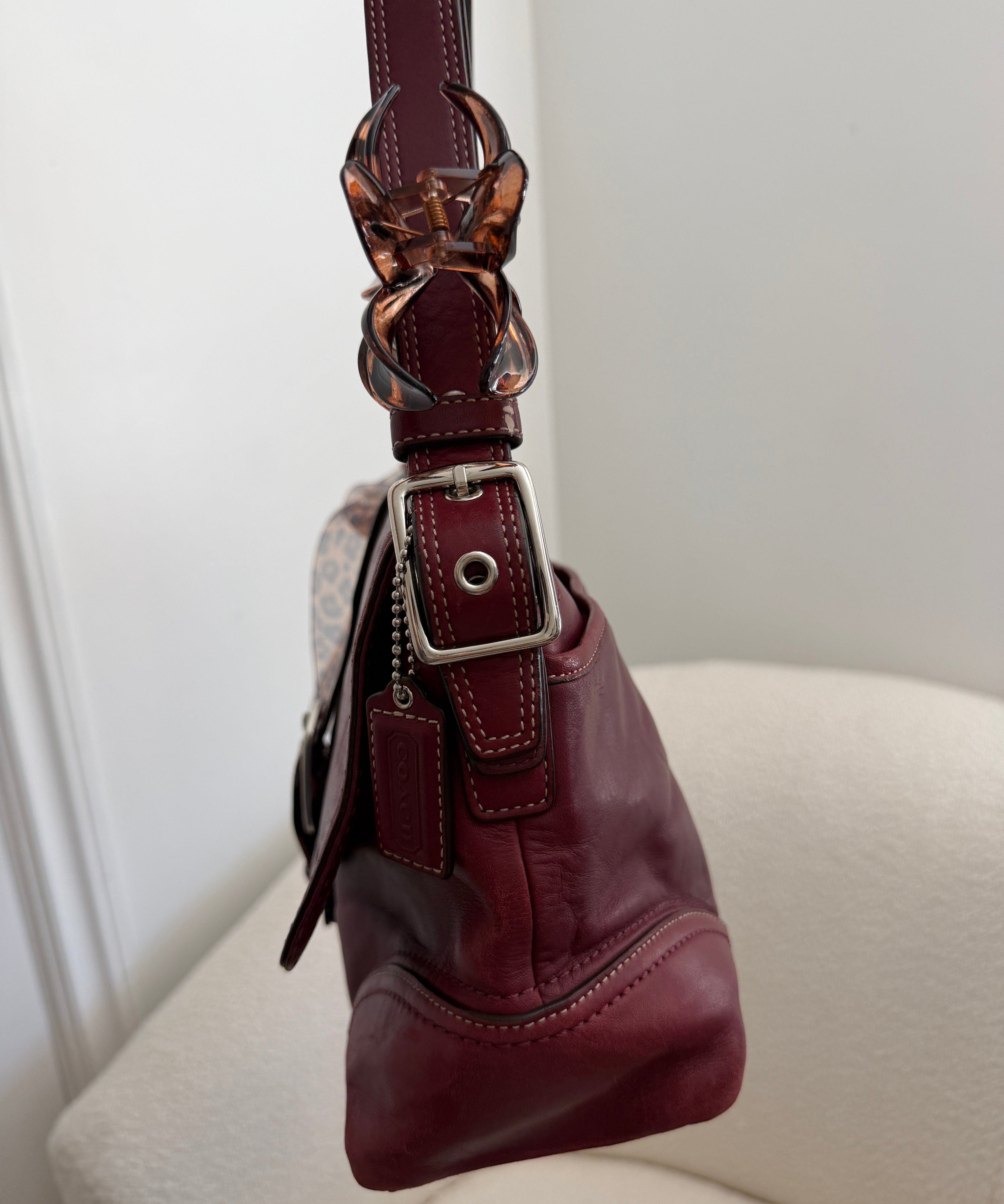 Coach Red Leather Hamptons Shoulder Bag