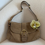 Coach Khaki Suede Large Soho Bag