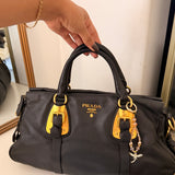 Black Leather Prada Shoulder Bag