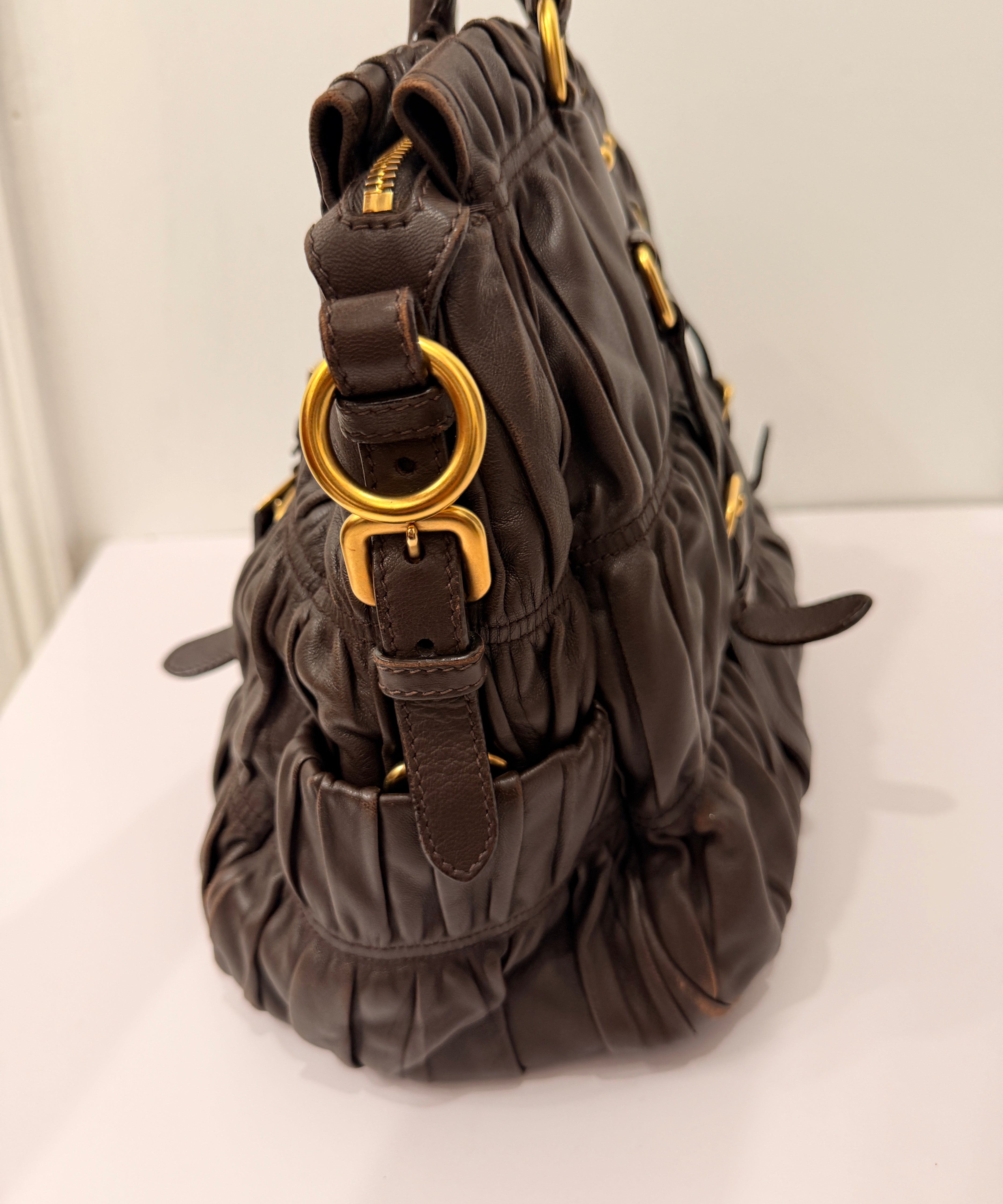 Brown Prada Nappa Shoulder Bag