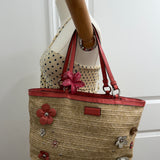 Coach Signature Straw Woven Tote Bag