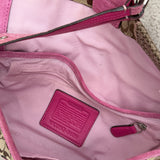 Pink Patchwork Snakeskin Coach Soho Demi Flap